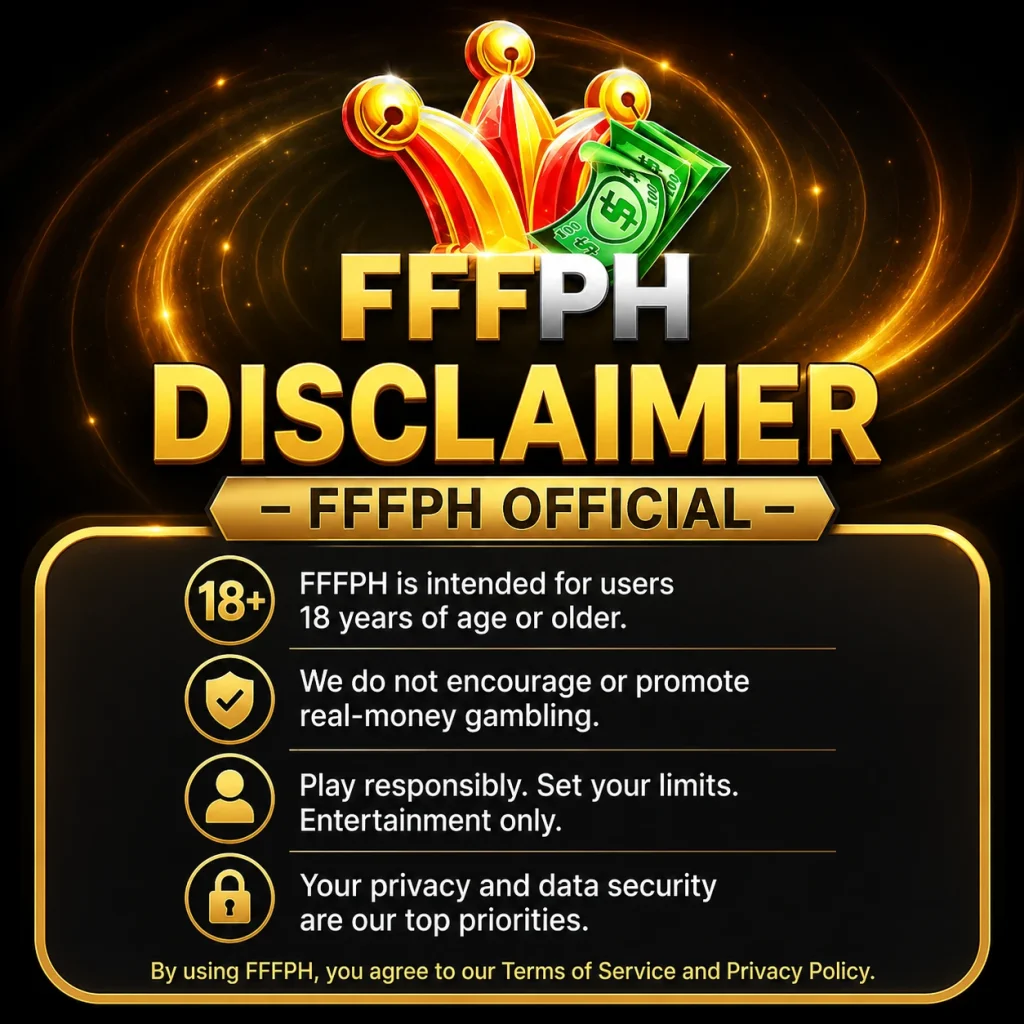 FFFPH Official disclaimer interface illustrating clear operational terms, user shared security responsibilities, and verified platform usage guidelines.